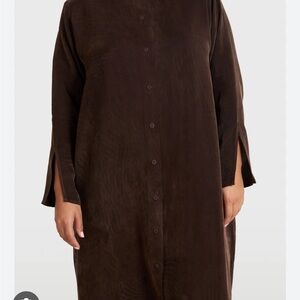 Solika solene brown cupro shirt dress S